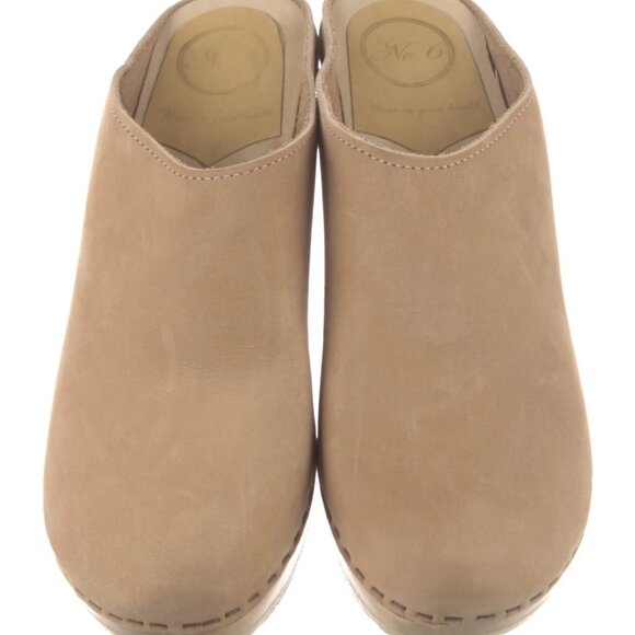 No.6 'New School Clog' on Wedge in Bone | Suede Clog Mules | EU 41 - Picture 3 of 5